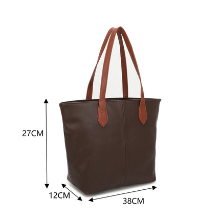Zipped Shoulder Bag with Contrasting Straps - Available in 10 Colours