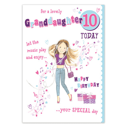 Birthday Card for Granddaughter – Age 10 Sentimental Design