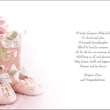 New Baby Granddaughter Card for Parents – Sentimental Baby Girl Design
