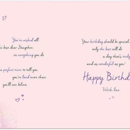 Birthday Card for Daughter – Floral Sentimental Verse Design