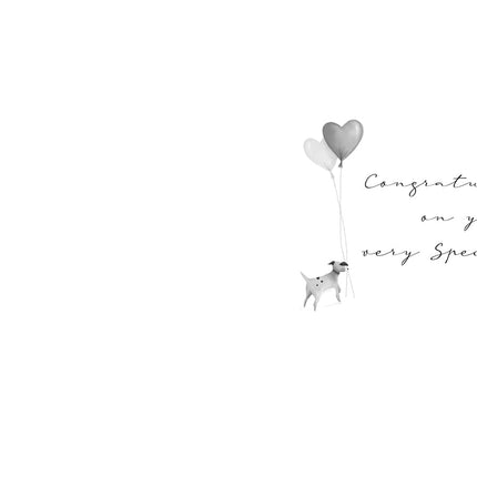 Both of You Anniversary Card - Romantic Bicycle Ride Illustration - Happy Anniversary Card for Couples - Embossed Foil Finish