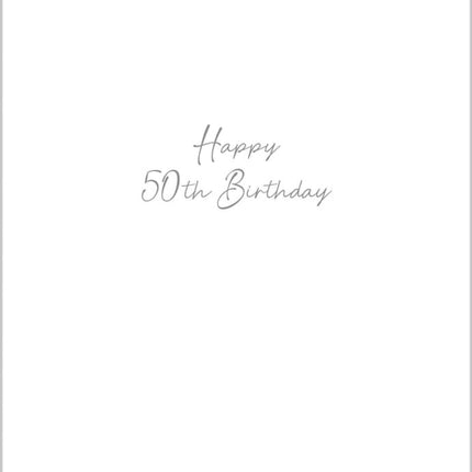 50th Birthday Card, Gold Foil Finish Celebration Design