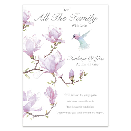 Sympathy Card for all the Family – With Love Thinking of You Design