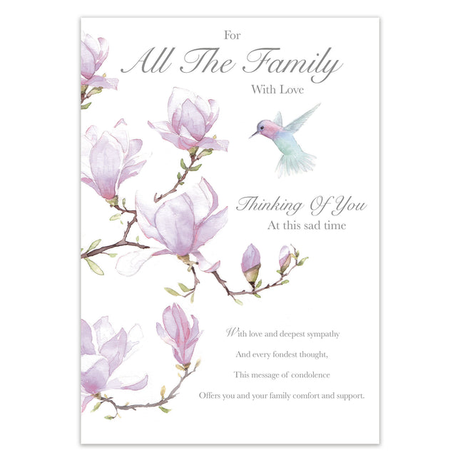 Sympathy Card for all the Family – With Love Thinking of You Design