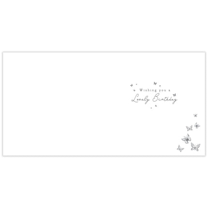 Birthday Card for Niece - Elegant Girl & Floral Butterfly Design - Premium Greeting Card with Envelope