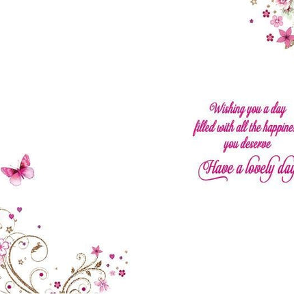 Birthday Card for a Special Friend – Pink Butterfly & Floral Design