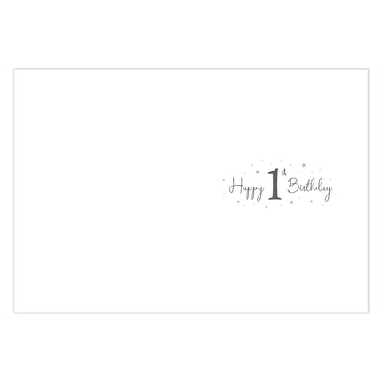 1st Birthday Card for Boys - Age 1 Cute Animals & Ark Design - Embossed Gold Foil Finish - Milestone Premium Greeting Card with Envelope