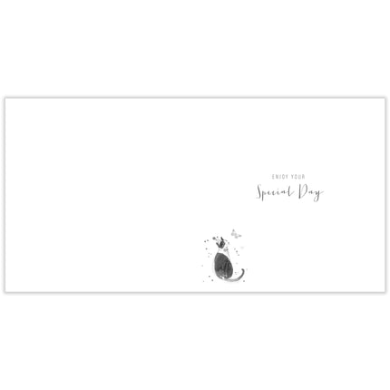 Birthday Card for Women - Cute Cats in Party Hats Design - Gold Foil Finish - Premium Greeting Card with Envelope