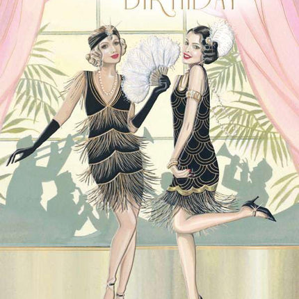 Birthday Card for Women - Art Deco Design - Embossed Gold Foil Finish - Premium Greeting Card with Envelope