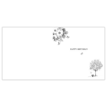 Birthday Card for Women - Cute Cats & Floral Garden Design - Embossed Gold Foil Finish - Premium Greeting Card with Envelope - Just For You