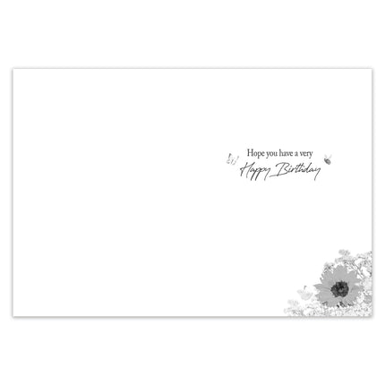 Birthday Card for Her, Cute Golden Retriever Dog & Floral Design