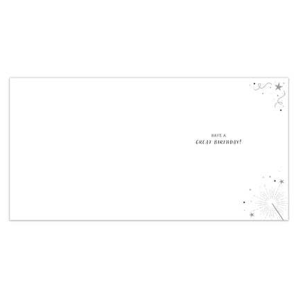 Birthday Card for Women - Modern Cake Design - Embossed Rose Gold Foil Finish - Premium Greeting Card with Envelope