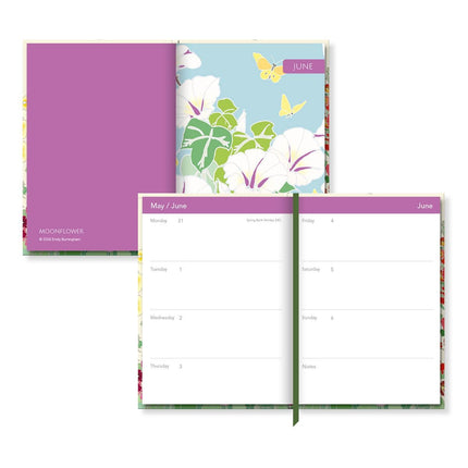2027 A5 Diary - Week to View Desk Diary - Floral Design - UK Planner with Ribbon Bookmark