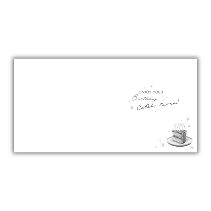 Birthday Card for Men - Stylish Cake & Candles Design - Embossed Gold Foil Finish - Premium Birthday Greeting Card with Envelope