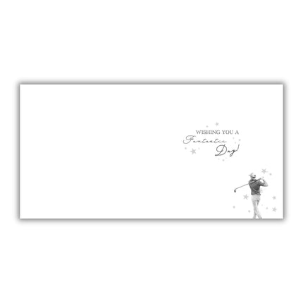 Birthday Card for Men - Stylish Golf Design - Embossed Gold Foil Finish - Premium Golfing Birthday Greeting Card with Envelope - 'You're the Best by Par' Pun