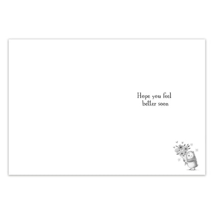 Get Well Soon Card for Her - Cute Bird & Flowers Design with Embossed Foil Finish, Eco-Friendly & Made in the UK