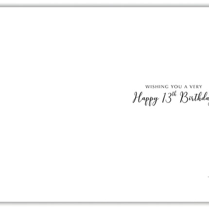 Girl's 13th Birthday Card - Happy Birthday Card Age 13 with Modern Stars Design and an Embossed Foil Finish - Birthday Card for Children