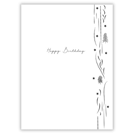 Birthday Card - Contemporary Camper Van Adventure Scene - Great Outdoors - Happy Birthday Greeting Card for Men