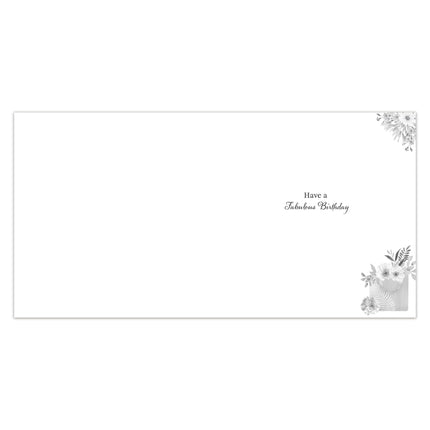 Birthday Card for Women - Pretty Floral Gifts & Butterflies - Embossed Rose Gold Foil Finish - Premium Greeting Card with Envelope