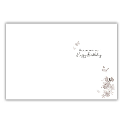 Birthday Card for Friend - Pretty Floral & Butterfly Design - Birthday Greeting Card with Envelope - For a Lovely Friend - For Her