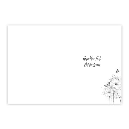 Get Well Soon Card for Women, Butterflies & Flowers Design