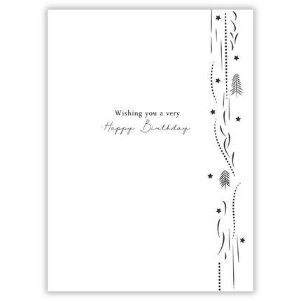 Birthday Card for Men - Contemporary Sailing Boat & Dog - Outdoors Adventure Design - Premium Happy Birthday Greeting Card with Envelope