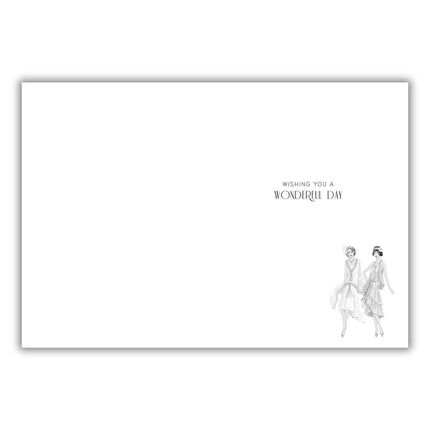 Birthday Card for Women - Art Deco Fashion and Race Day Design - Embossed Foil Finish - Elegant Birthday Greeting Card