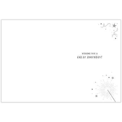 Birthday Card for Nephew - Modern Cake & Stars Design - Embossed Gold Foil Finish - Premium Greeting Card with Envelope