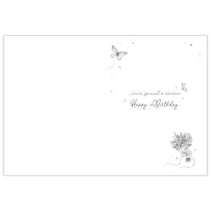Birthday Card for Women - Pretty Floral Bouquet Design - Embossed Gold Foil Finish - Premium Birthday Greeting Card with Envelope for Her