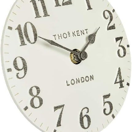 Thomas Kent Arabic Mantel Clock - Limestone - 15cm