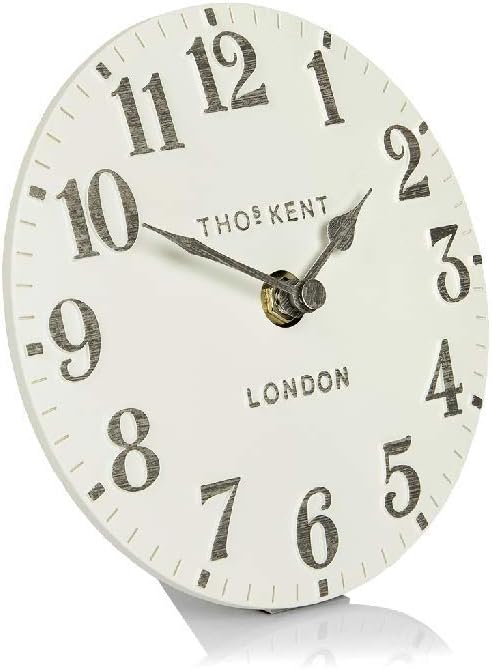 Thomas Kent Arabic Mantel Clock - Limestone - 15cm