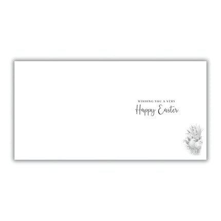 Easter Greeting Cards Pack of 4 - Happy Easter Cards with Rabbit, Chicks and Spring Flowers Design - Cards for Women, Children