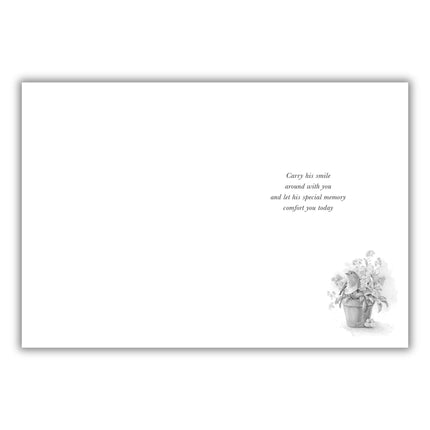 Loss of Dad Sympathy Card - Peaceful Robin and Flowers Design - Condolence Card for Men or Women - Embossed Foil Finish