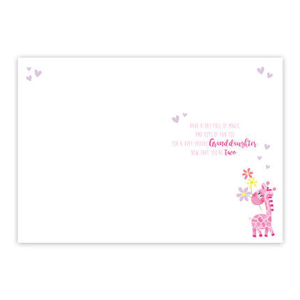 2nd Birthday Card for Special Granddaughter, Cute Giraffe & Baby
