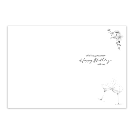 Birthday Card for a Special Friend - Drinks & Flowers Design with Embossed Foil Finish, Eco-Friendly & Made in the UK