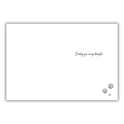 Pet Loss Sympathy Card - Paw Print Heart Design - Embossed Foil Finish - Thoughtful Condolence Card for Loss of a Dog or Cat