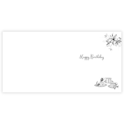 Birthday Card for Women - Pretty Floral Design - Embossed Foil Finish - Feminine Birthday Greeting Card