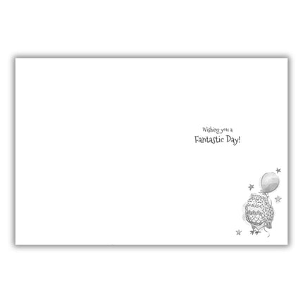 Birthday Card - Happy Birthday Card with a Contemporary Artistic Owl Design and an Embossed Foil Finish