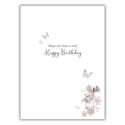 Birthday Card for Sister In Law - Pretty Floral & Butterfly Design - Birthday Greeting Card with Envelope - For a Lovely Sister In Law - For Her