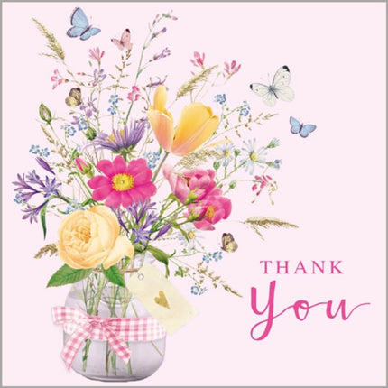 Thank You Cards Pack of 6 for Her, Pretty Flowers