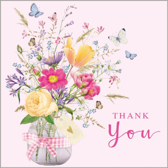 Thank You Cards Pack of 6 for Her, Pretty Flowers