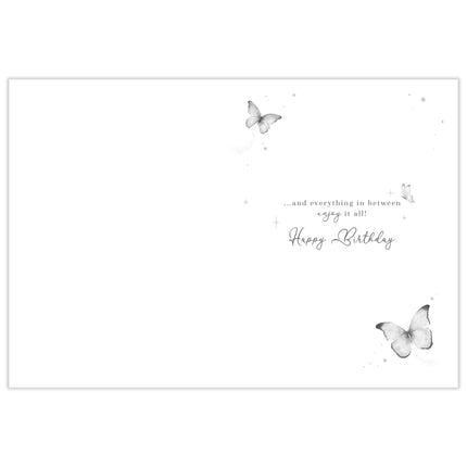 Birthday Card for Women - Pretty Butterfly Design - Embossed Gold Foil Finish - Premium Birthday Greeting Card with Envelope for Her
