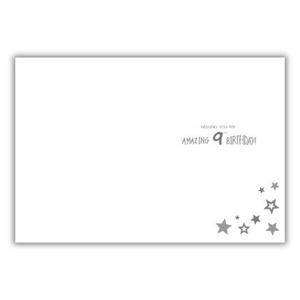 Boys 9th Birthday Card - Colourful Stars Design - Incredible, Super, Amazing Birthday - Age 9 Happy Birthday Card for Him