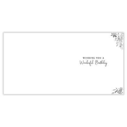 Birthday Card for Women - Lovely Peacock & Flowers Design - Embossed Rose Gold Foil Finish - Premium Greeting Card with Envelope