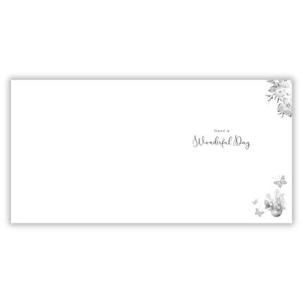 Birthday Card for Women - Stylish Dog and Book Design - Embossed Foil Finish - Pretty Birthday Greeting Card