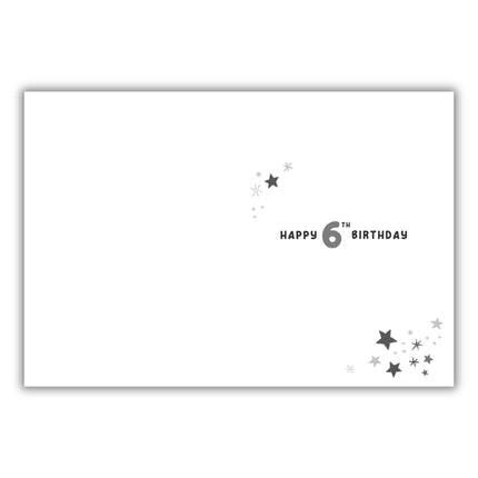 6th Birthday Card for Boys - Vibrant Gamer-Themed Design - Embossed Foil Finish - Age 6 Birthday Greeting Card for Him