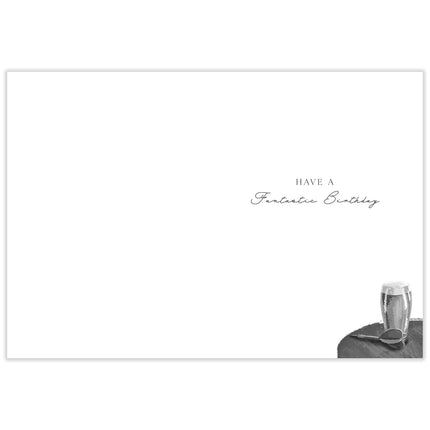Birthday Card for Men - Sporty Darts & Beer Design - Embossed Gold Foil Finish - Premium Greeting Card with Envelope