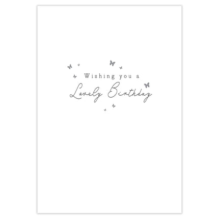 18th Birthday Card for Daughter - Age 18 Elegant Girl & Floral Butterfly Design - Premium Greeting Card with Envelope