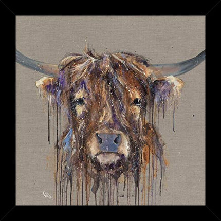 Small Framed Print - Sid the Highland Cow by Louise Luton