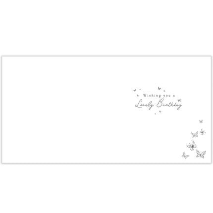 Birthday Card for Niece - Pretty Floral Butterflies & Balloons Design - Embossed Gold Foil Finish - Premium Greeting Card with Envelope